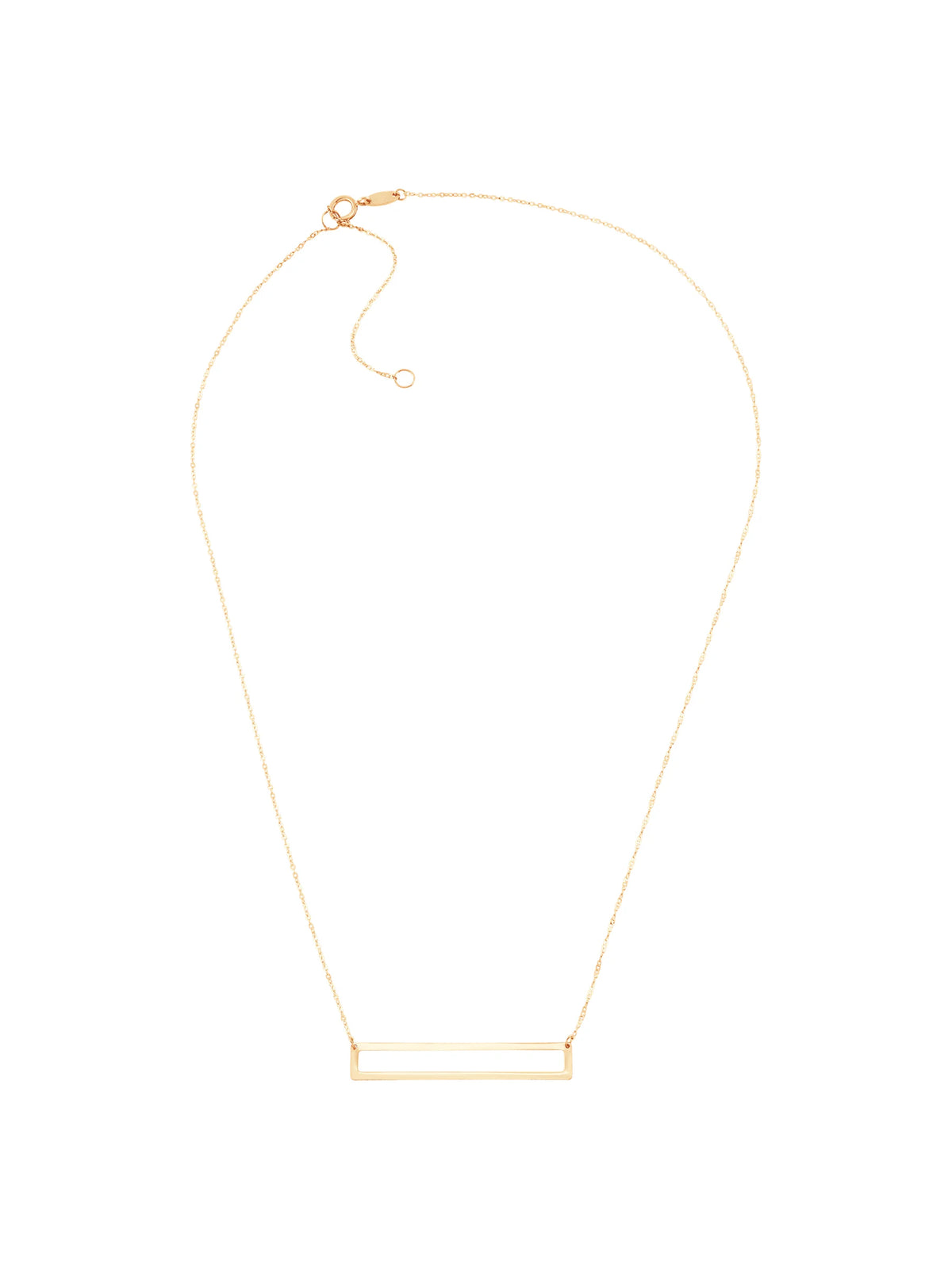 Rectangular Bars Pendant Necklace in 14kt Yellow Gold, 18" L2072