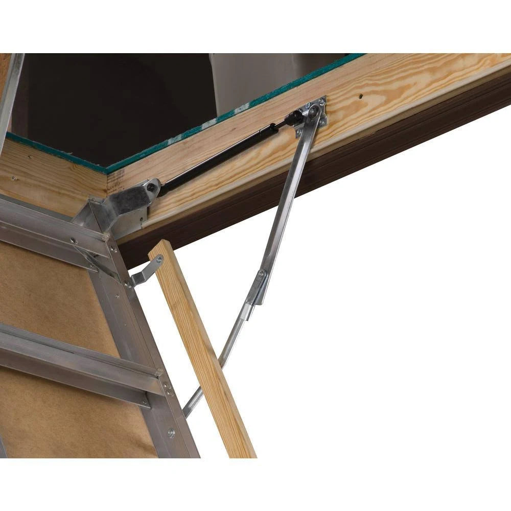 Aluminum Attic Ladder, 7 ft. 8 in. to 10 ft. 3 in., 25.5 in. x 54 in., 375 lbs. Maximum Load Capacity L3814