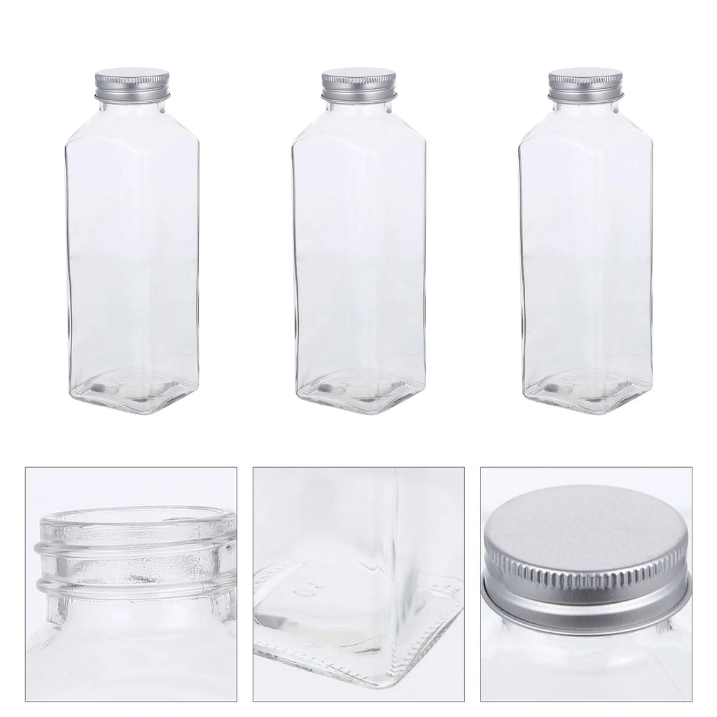 6 Pcs Glass Storage Bottles with Lid Y480775