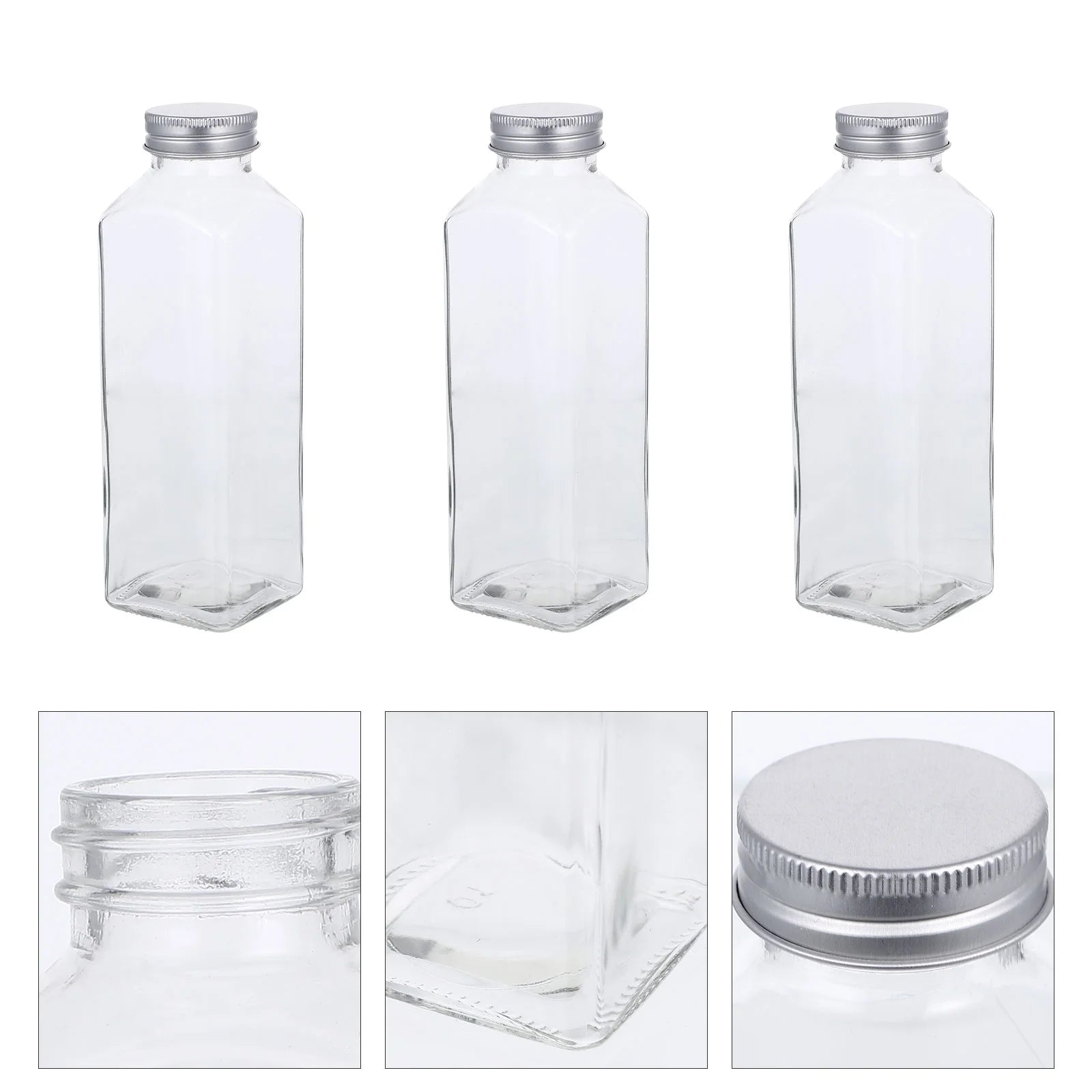 6 Pcs Glass Storage Bottles with Lid Y480775