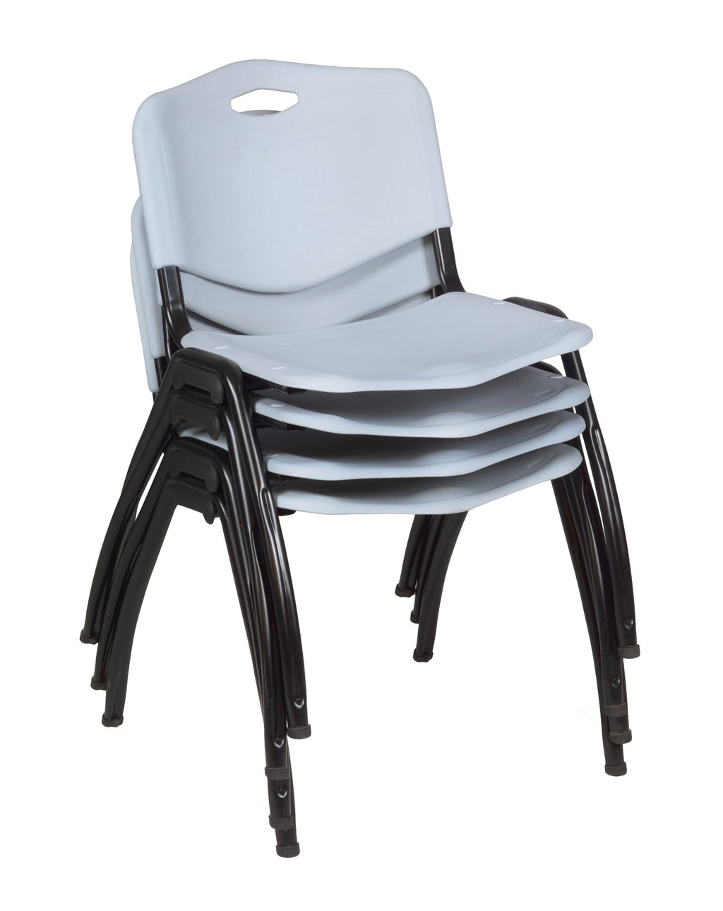 Cherry Training Table with 2 Grey Stack Chairs J109021