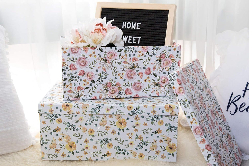 Summer Bouquet Set of 3 Paperboard Nesting Boxes Q665