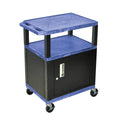 Blue 3-Shelf AV Cart with Cabinet R9767