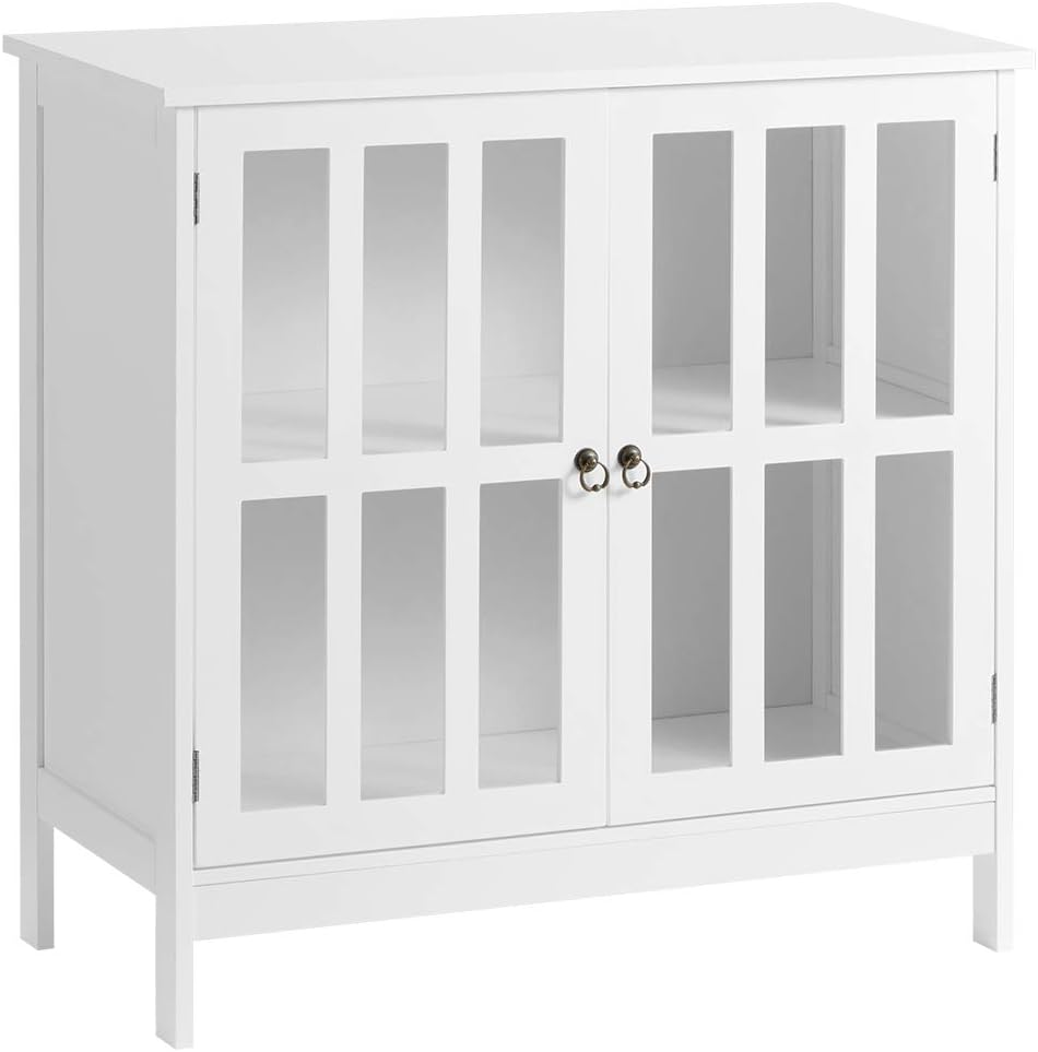 White Wooden Storage Cabinet with Doors R27754