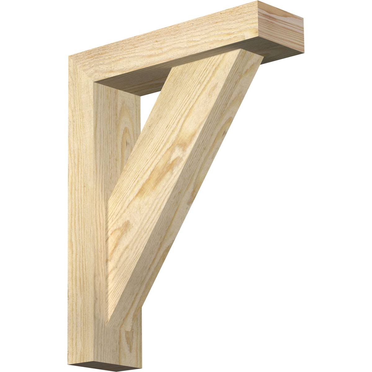 Traditional Block Rough Sawn Bracket with Offset Brace, Douglas Fir V583902