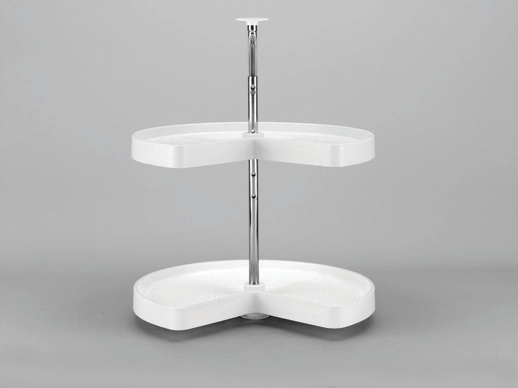 24x22 Almond Polymer Kidney Lazy Susan 2-Shelf J479