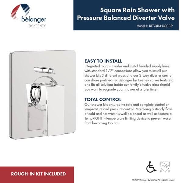 Polished Chrome Square Shower System F69701