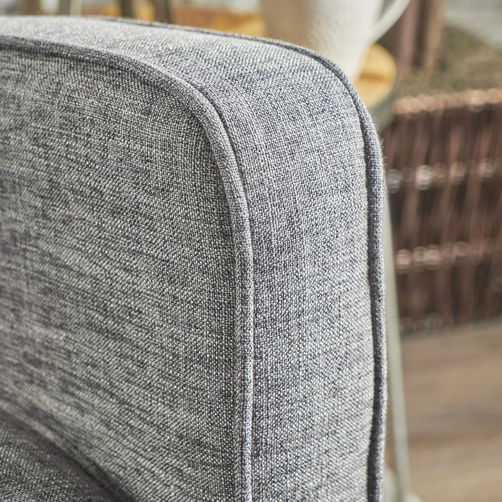 Grey Black Buttoned Fabric Reclining Loveseat F15642