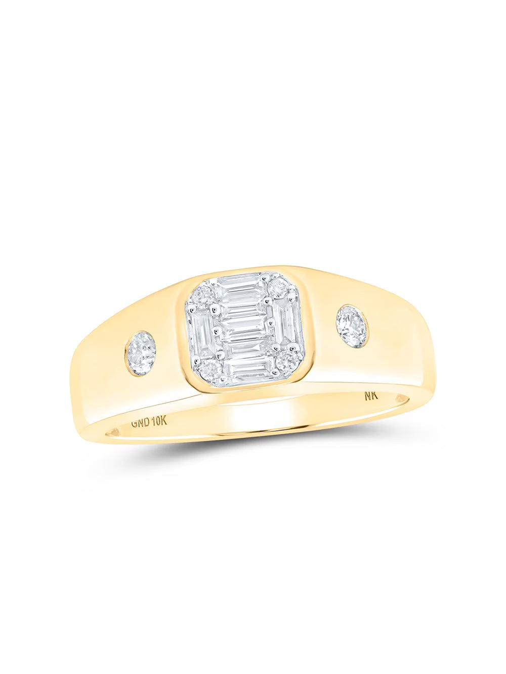10kt Yellow Gold Mens Baguette Diamond Band Ring 3/8 Cttw U69676