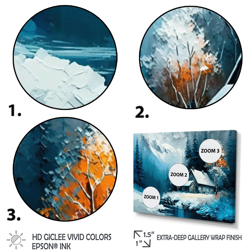 Cabin In The Woods In Winter I Canvas Art Print - 3 Panels 36 in. wide x 28 in. high L72469