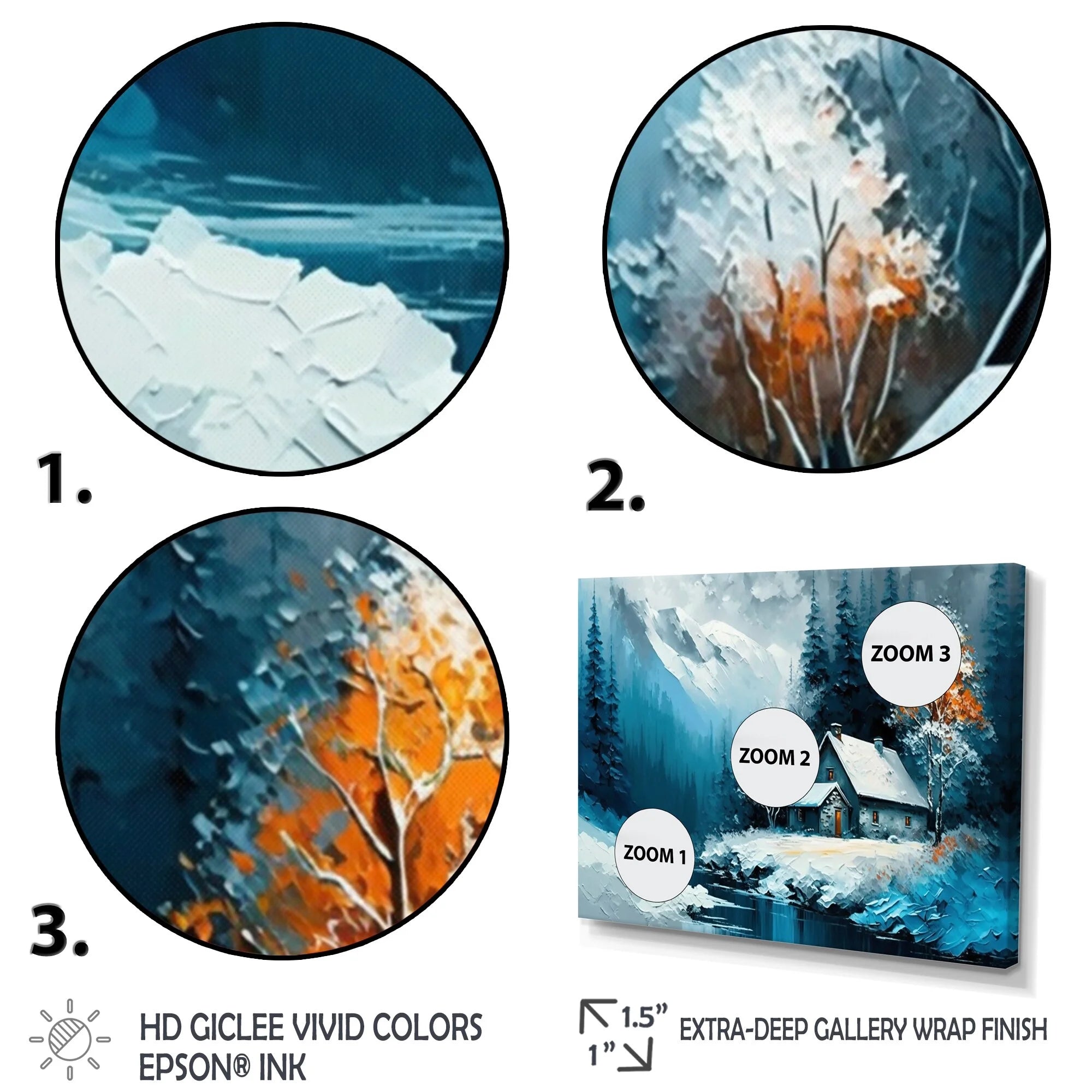 Cabin In The Woods In Winter I Canvas Art Print - 3 Panels 36 in. wide x 28 in. high L72469