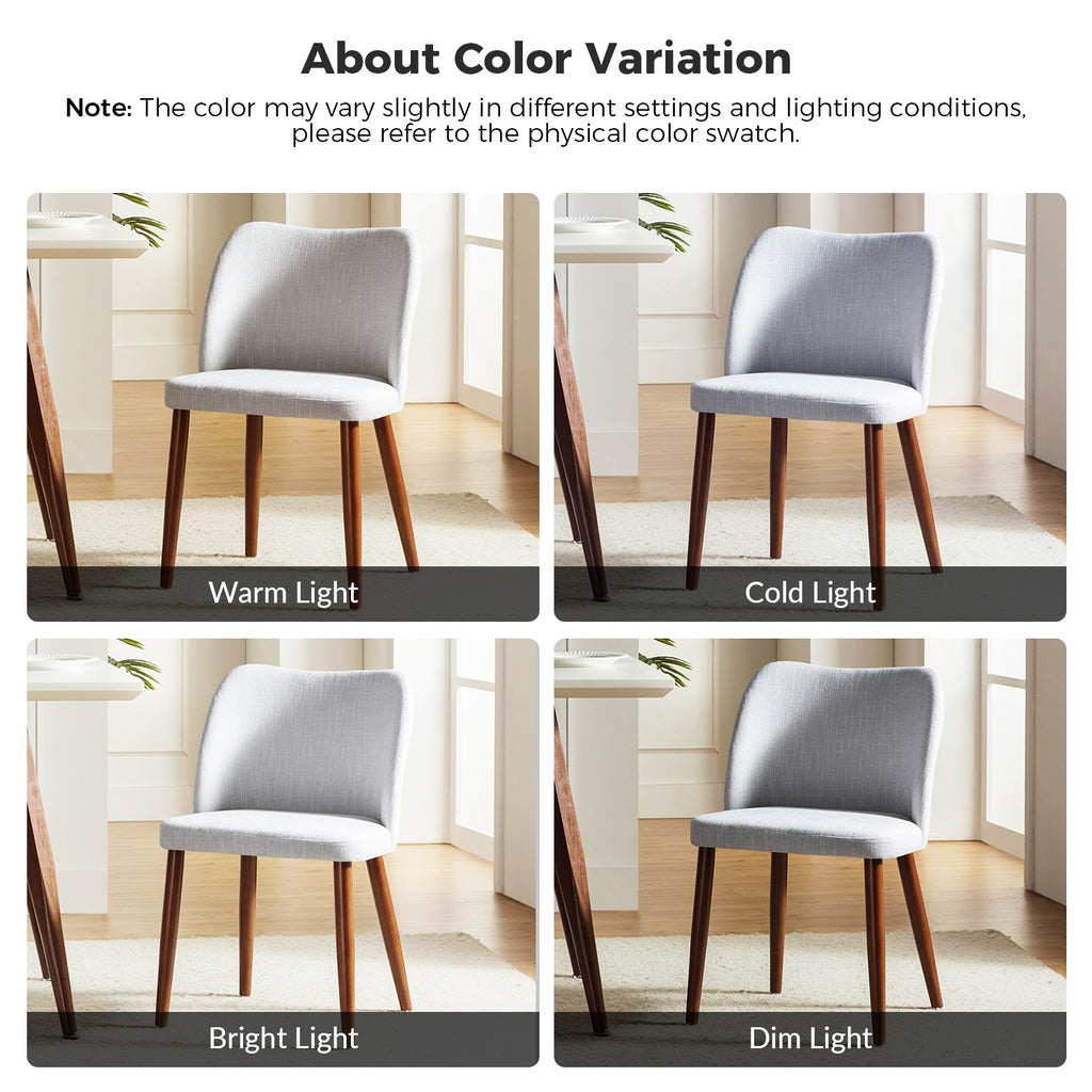 Gray Fabric Upholstered Dining Chairs Set of 2 S5742