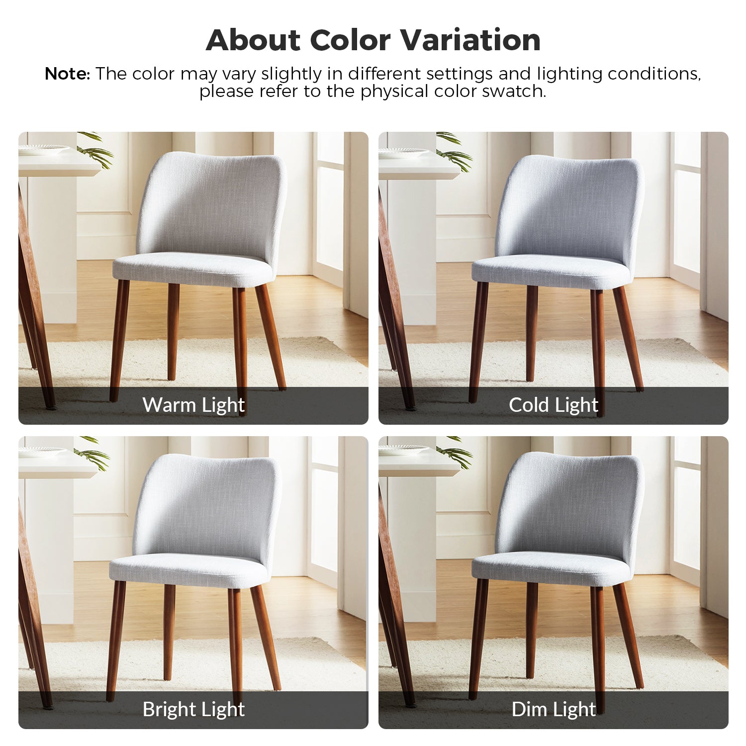 Gray Fabric Upholstered Dining Chairs Set of 2 S5742