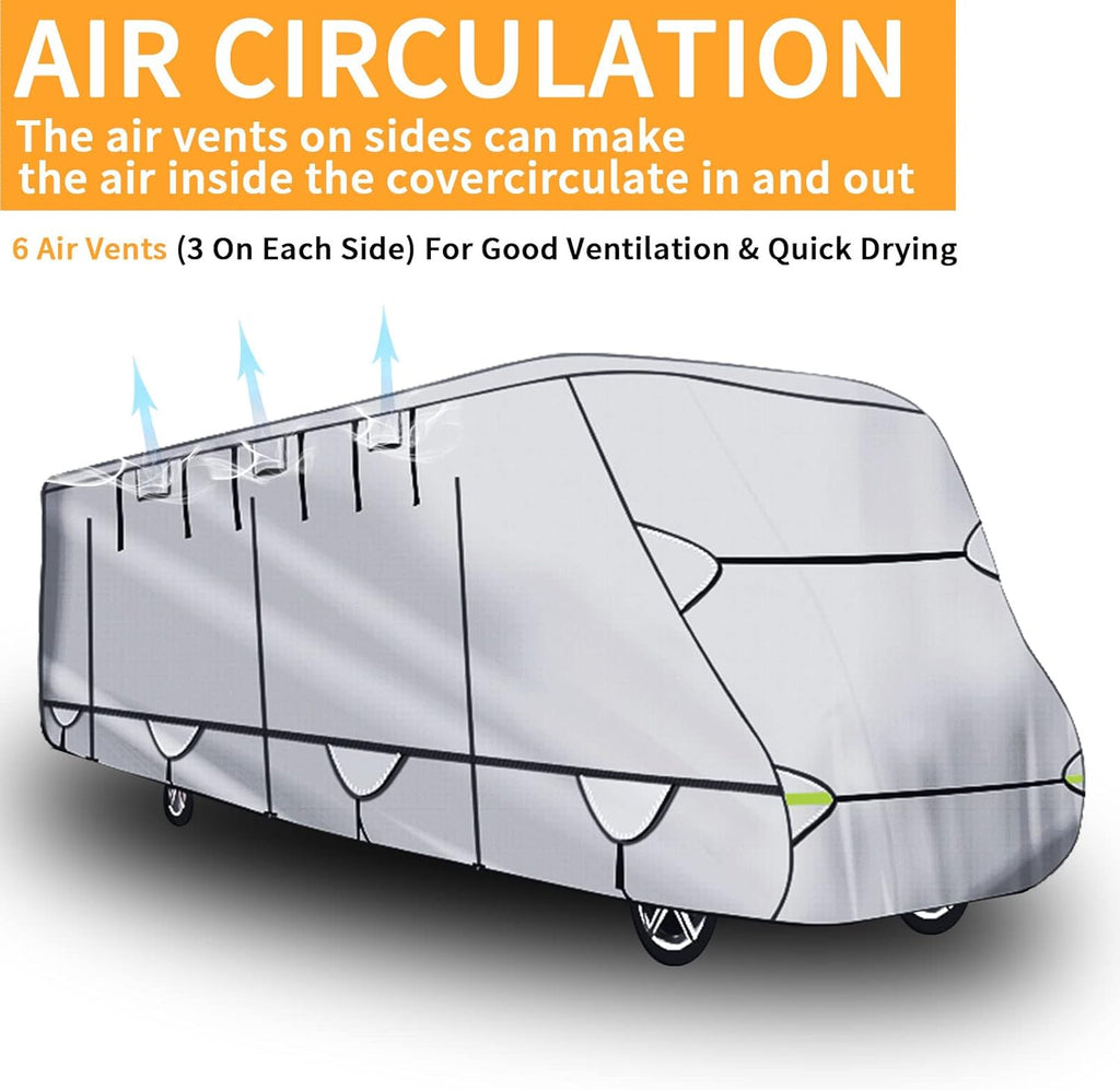 450D Double Oxford Cloth Travel Trailer RV Cover with Lashing Straps Z69816