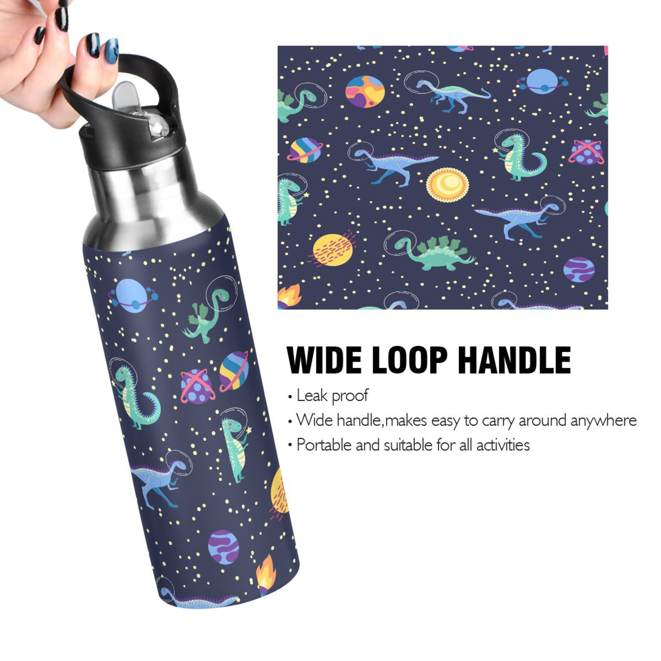 Stainless Steel Insulated Water Bottle with Straw Lid W198680