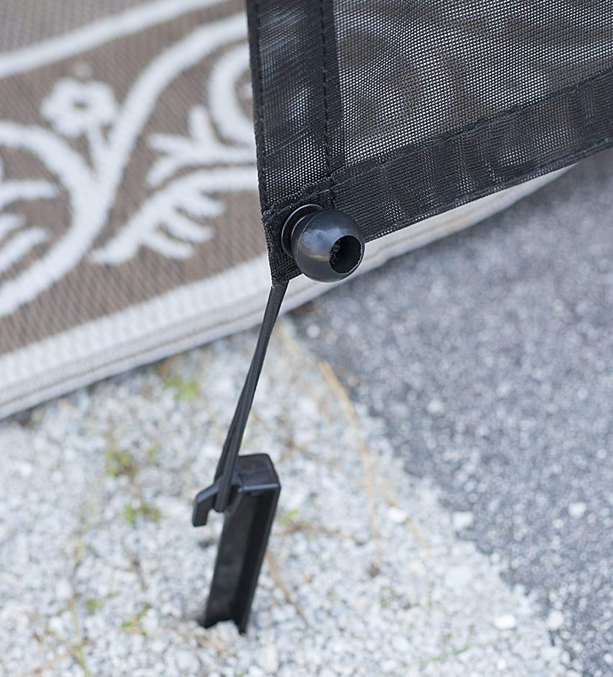 RV Awning Sun Shade Screen with Zipper 15' x 9' Black Mesh C435