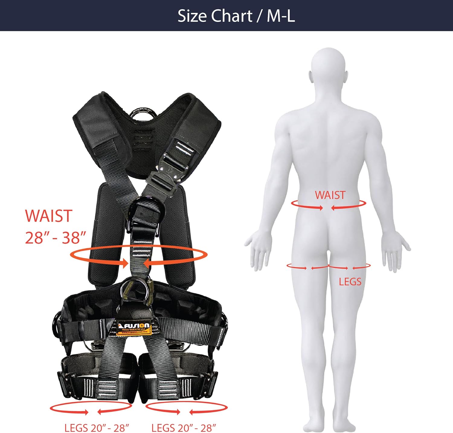 Tactical Full Body EVA Padded Zipline Harness 23kN M-L Black R117
