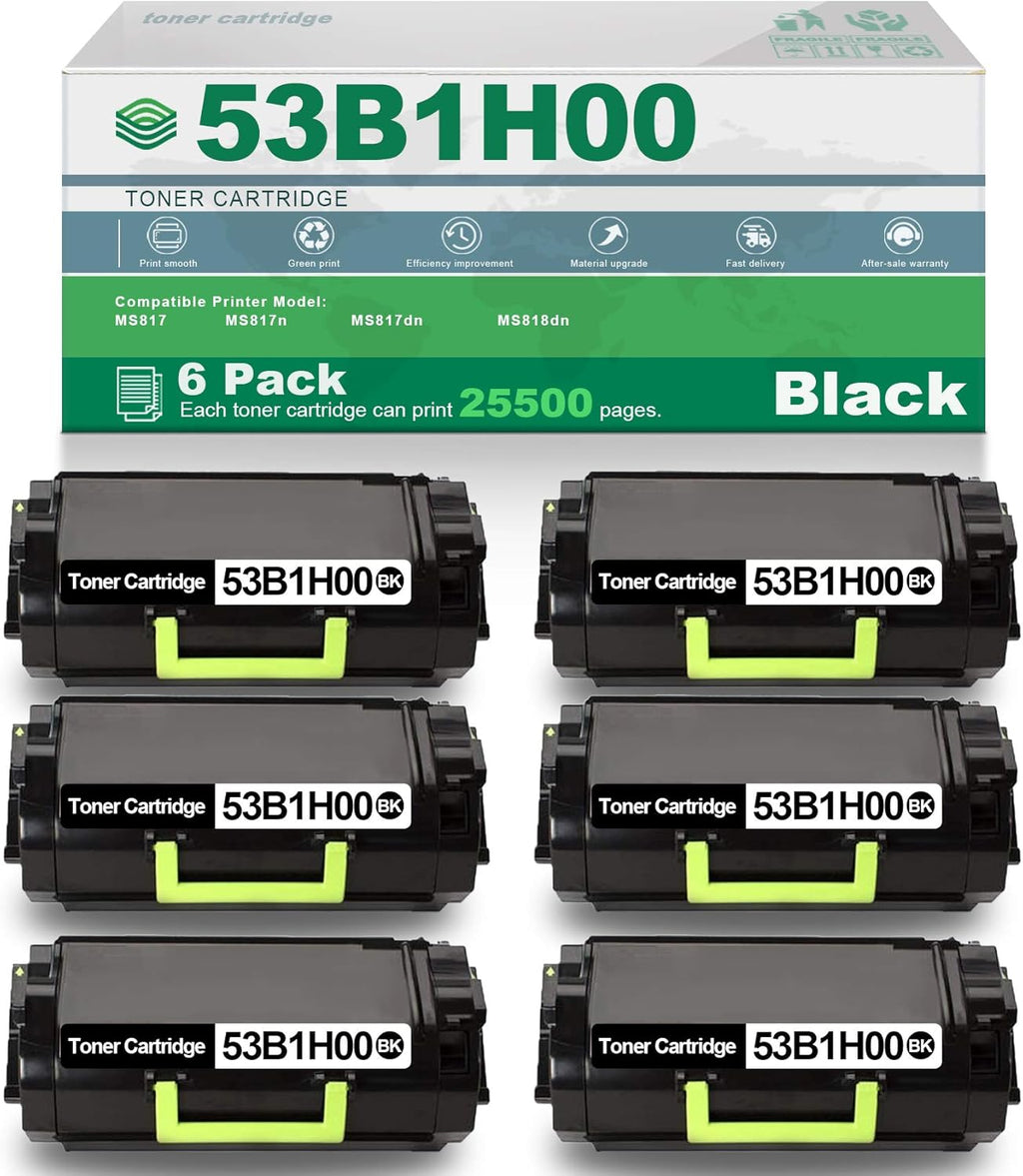 6 Pack Black High Yield Remanufactured Toner Cartridge M141675