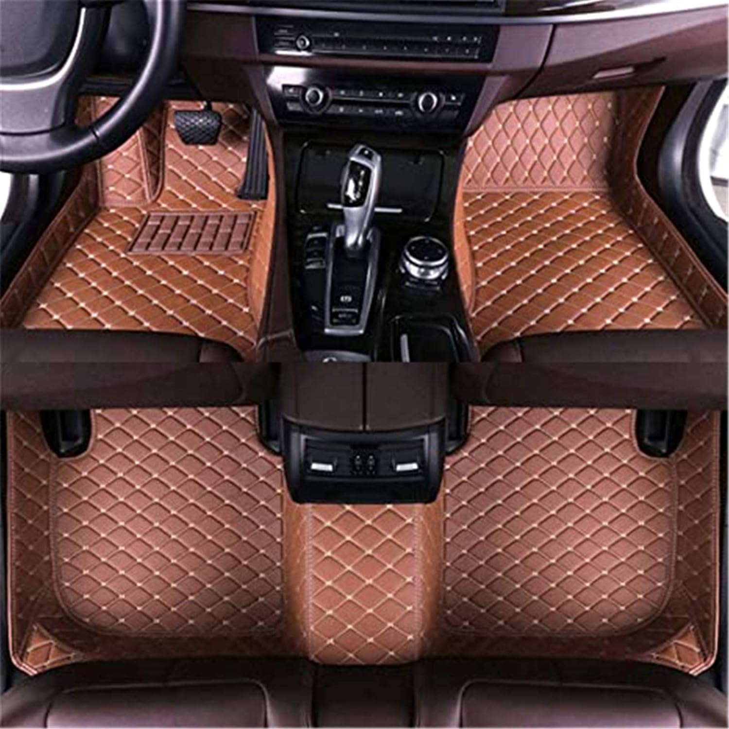 Purple Leather Full Car Floor Mats with Cargo Mat T726528