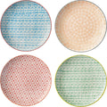 Set of 4 Stoneware Dinner Plates Z908428