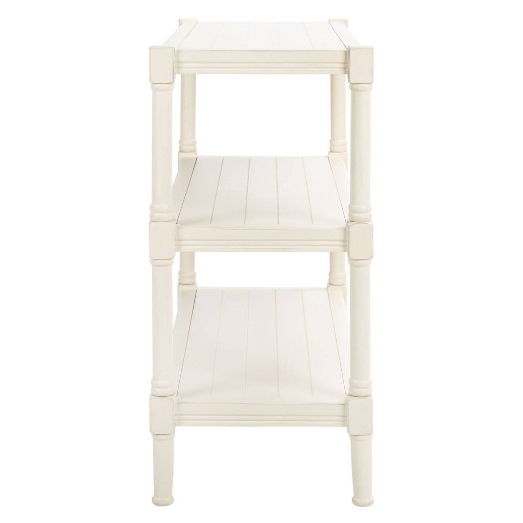 Distressed White 3-Shelf Console Table S129405