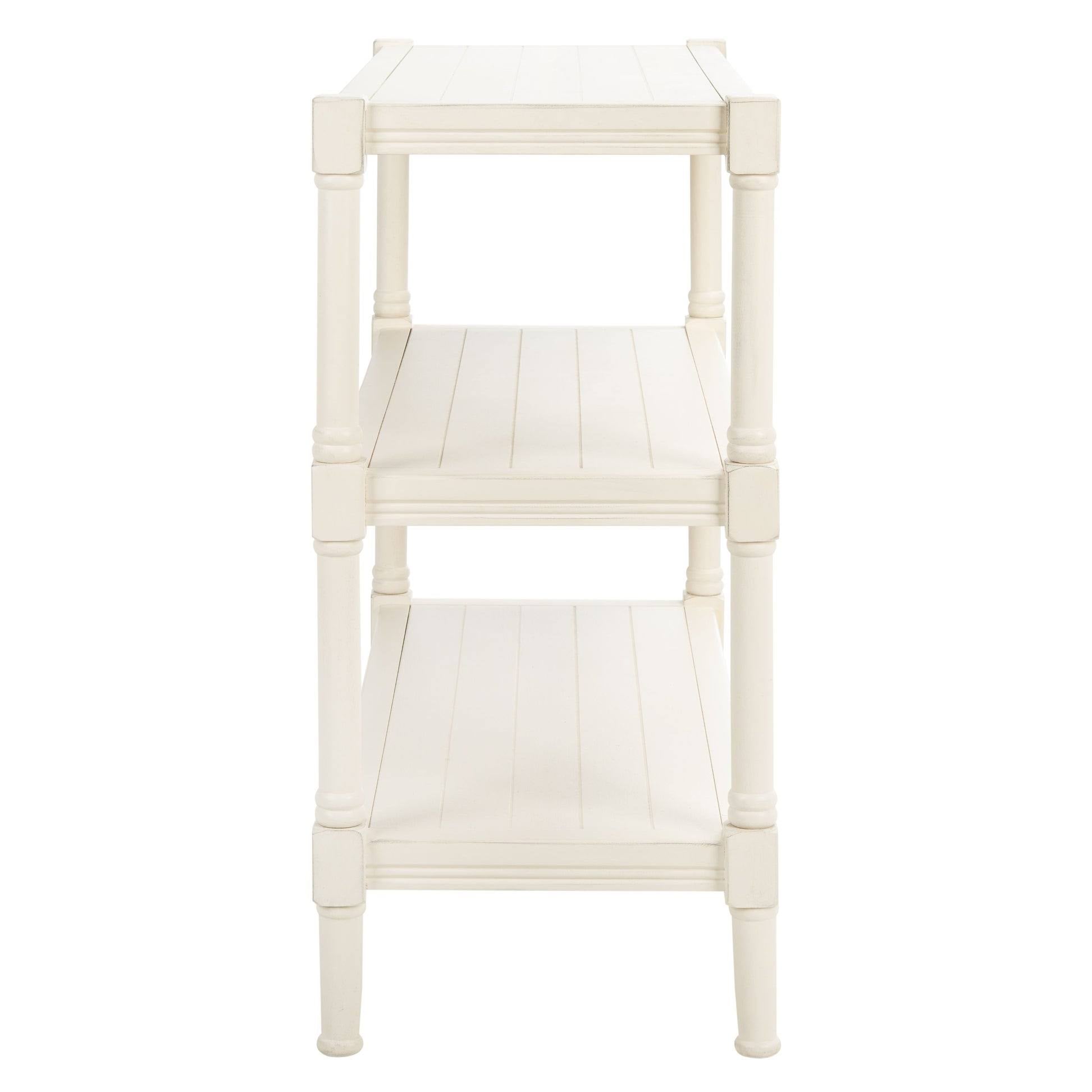 Distressed White 3-Shelf Console Table S129405