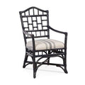 Blue and Gray and Beige Stripe Arm Chair Y203902