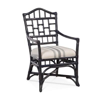 Blue and Gray and Beige Stripe Arm Chair Y203902