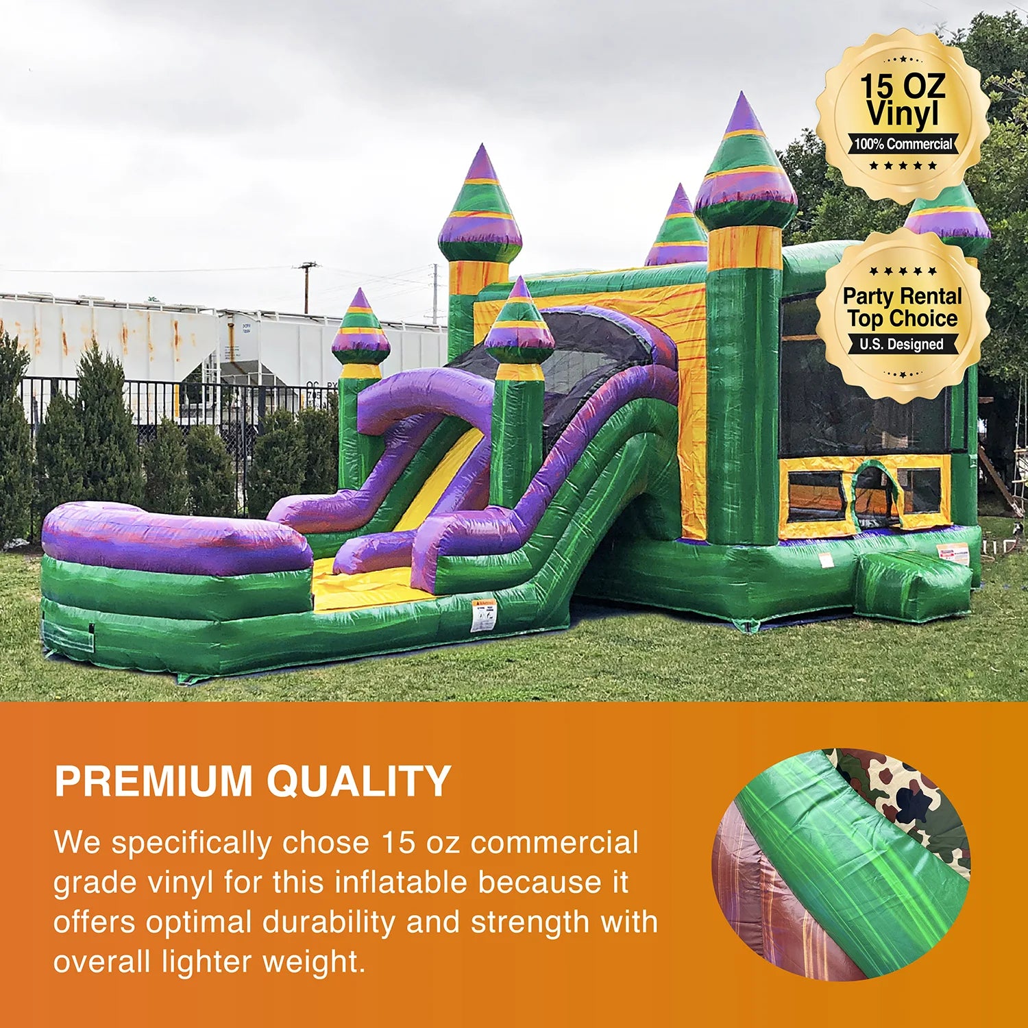 Inflatable Bounce House with Dual Water Slides and Pool with Blower I164