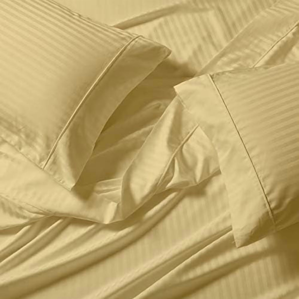 Gold Cotton Blend 3PC Twin Extra Long XL Bed Sheets Set D4510