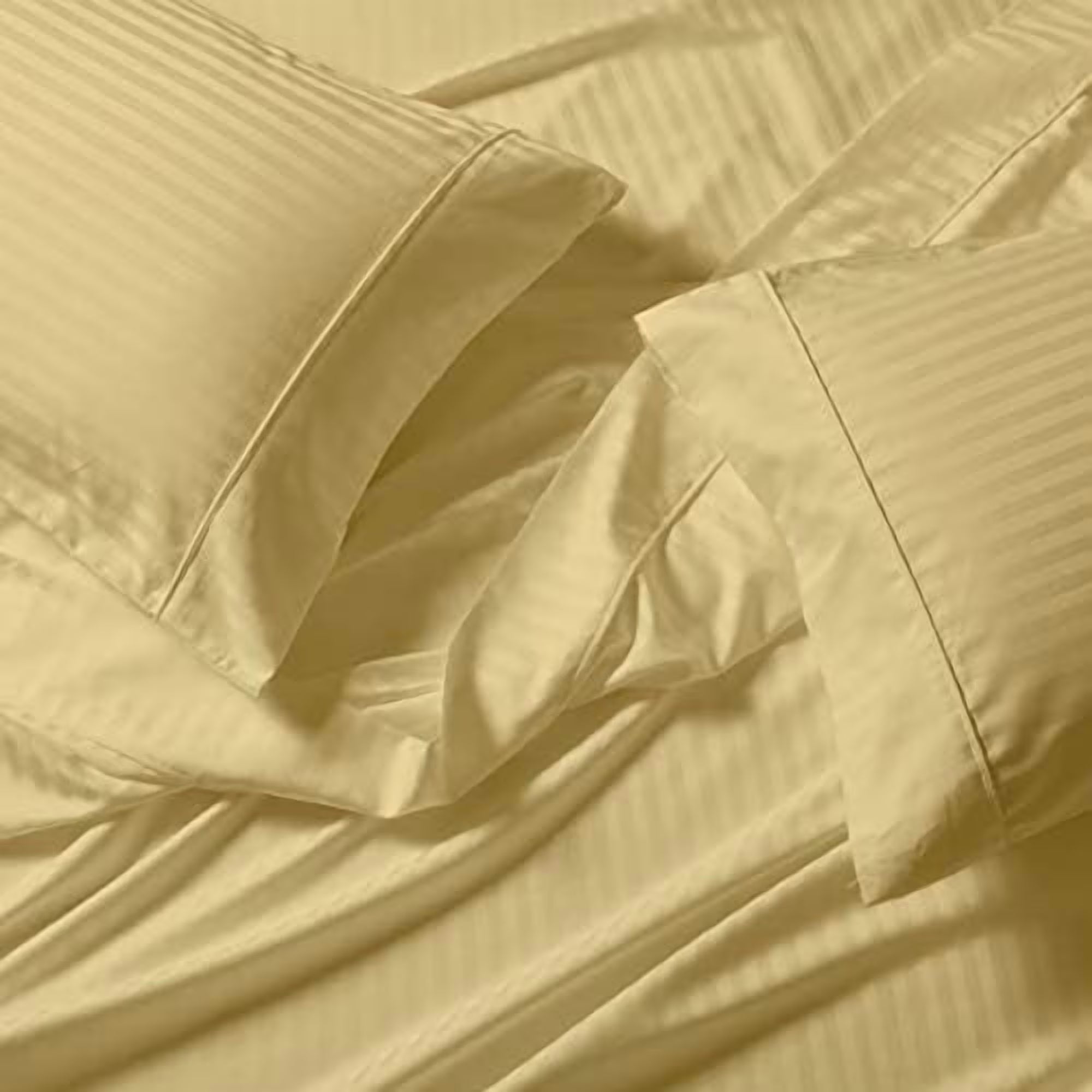 Gold Cotton Blend 3PC Twin Extra Long XL Bed Sheets Set D4510
