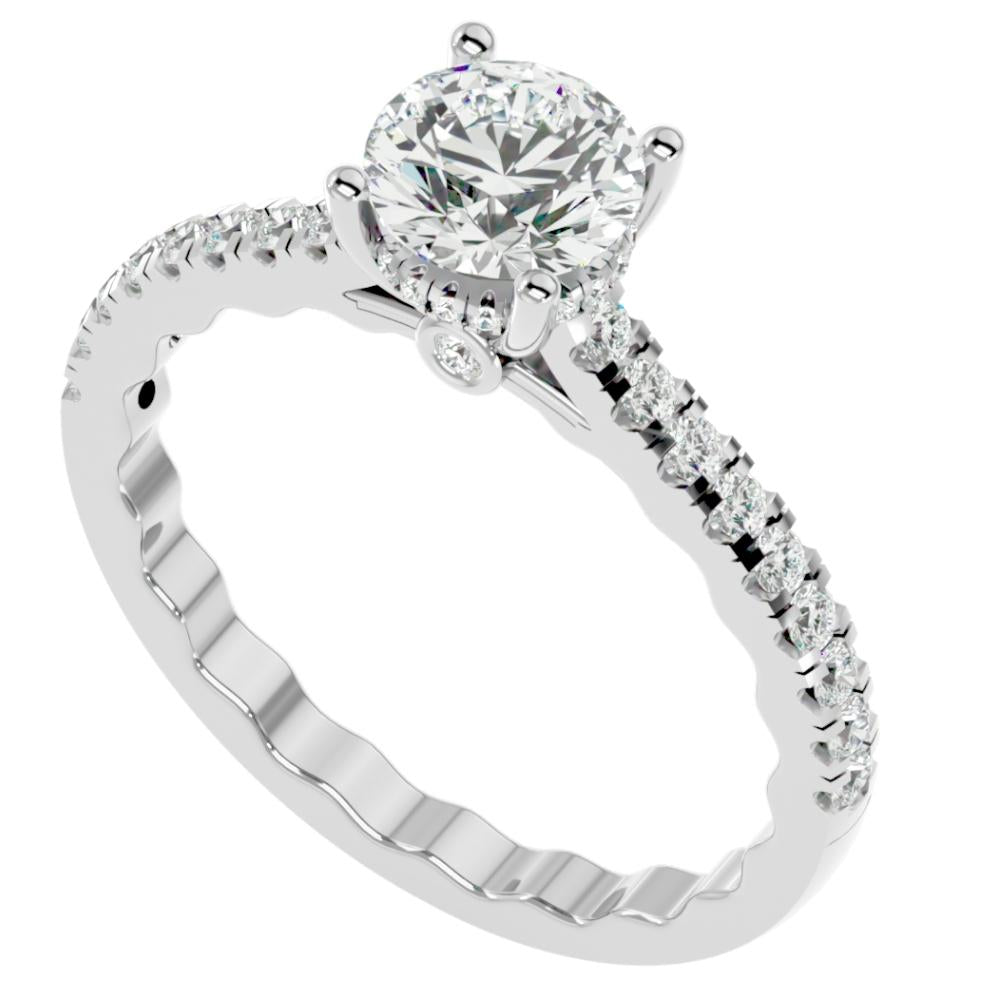 1 1/4Ct Diamond Engagement Ring in 10k White or Yellow Gold I621